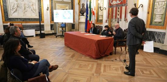 Un momento della conferenza stampa