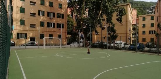 Particolare del nuovo campo multisport