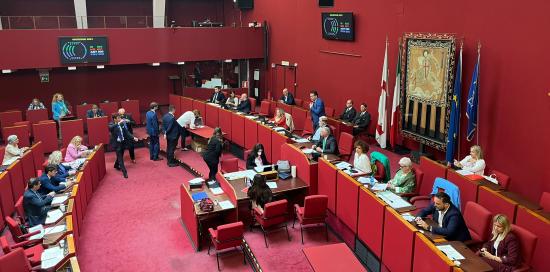 Foto della Sala Rossa durante il Consiglio Comunale di oggi