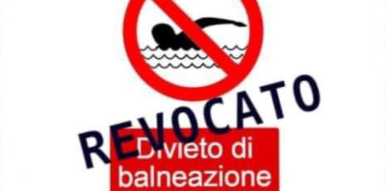 revoca divieto balneazione