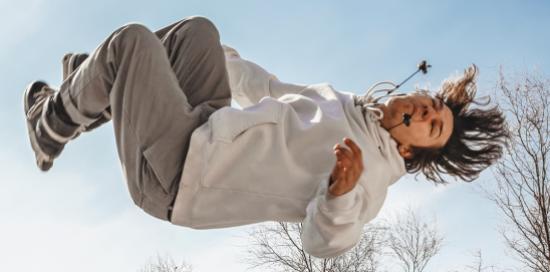 Un "blader" sospeso in aria