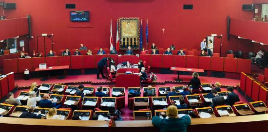 La sala del Consiglio comunale 