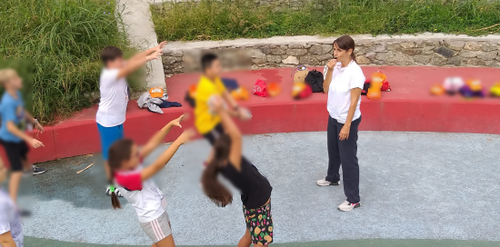Un momento dell'attività ASL3 con i bimbi dell'IC Pra' - laboratorio di educazione fisico-motoria 2