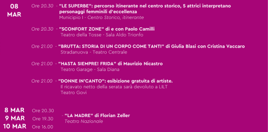 Eventi 8 Marzo