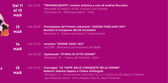 Eventi 8 Marzo