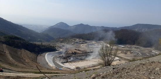 l'area interessata dall'incendio dopo l'intervento dei Vigili del Fuoco