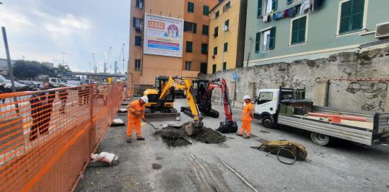 l'inizio dei lavori in via Fiamme Gialle