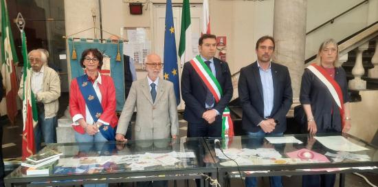le Autorità a Palazzo Fieschi, oltre a Marco Granara e Mino Ronzitti, Daniela Botta, Mario Mascia e Cristina Pozzi