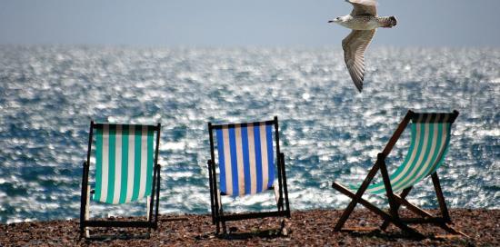 Sedie sdraio in spiaggia