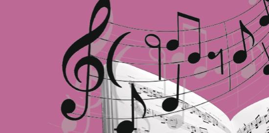 note musicali e chiave di violino