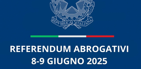 schermata con logo Ministero Interno e dicitura "referendum abrogativi 8-9 giugno 2025"