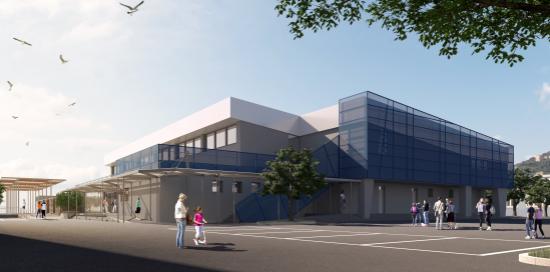 Il rendering della nuova piscina di Voltri