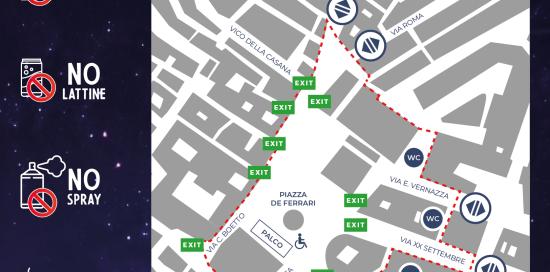 Mappa per accedere alla piazza in sicurezza