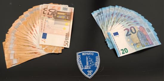 Denaro sequestrato in banconote da 50 e 20 euro
