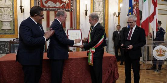 Alberto, Bucci e Toti nel salone di rappresentanza
