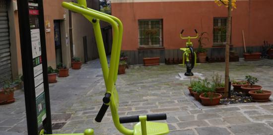 I nuovi attrezzi per il fitness in piazza Tenedo
