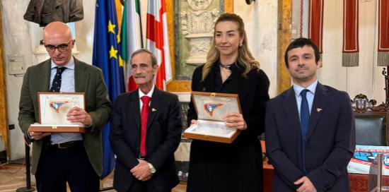 Consigliere Campora, presidente Federazione Ju Jitsu Theodoropoulos, sindaca Salis, Matteo Repetto