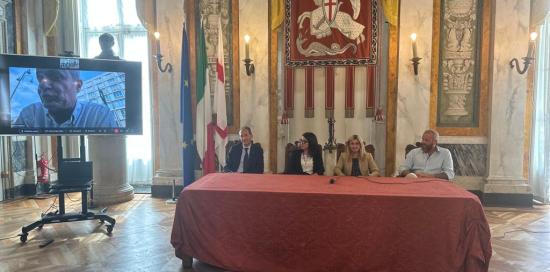 L'intervento da remoto del presidente di Fondazione SportCity Pagliara, ascoltano tra gli altri Bianchi e Andrea Fossati (Coni)