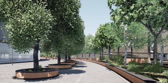 Rendering del nuovo parco nel Waterfront di Levante Rendering del nuovo parco nel Waterfront di Levante