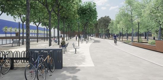 Rendering del nuovo parco nel Waterfront di Levante Rendering del nuovo parco nel Waterfront di Levante