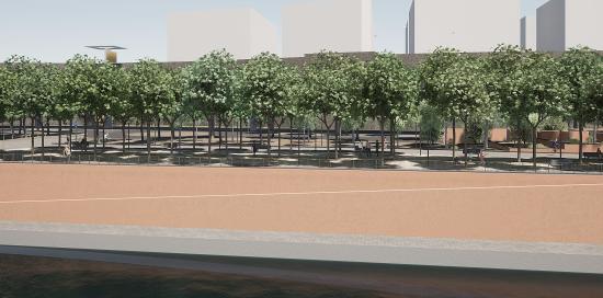 Rendering del nuovo parco nel Waterfront di Levante Rendering del nuovo parco nel Waterfront di Levante