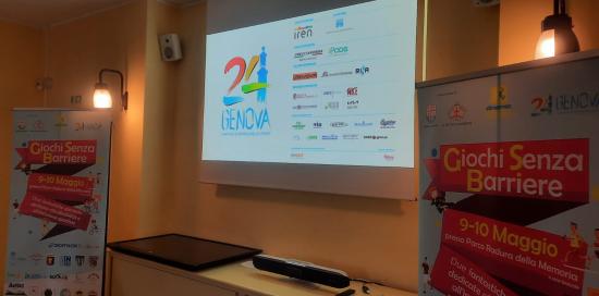 La schermata con altri sponsor di Genova 2024 Capitale Europea dello Sport