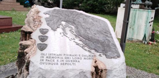Il cippo al cimitero di Staglieno
