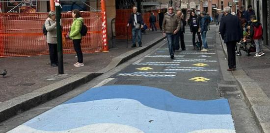 Un'immagine della "nuova" via Rolando