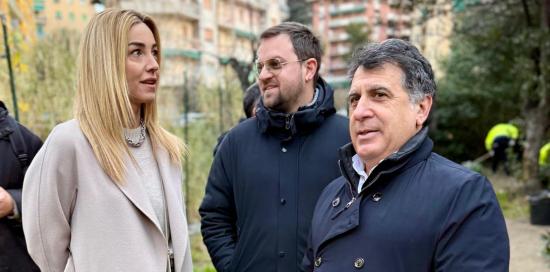 La sindaca Salis a Borgoratti insieme all'assessore Ferrante ed al presidente di Municipio Bogliolo La sindaca Salis a Borgoratti insieme all'assessore Ferrante ed al presidente di Municipio Bogliolo