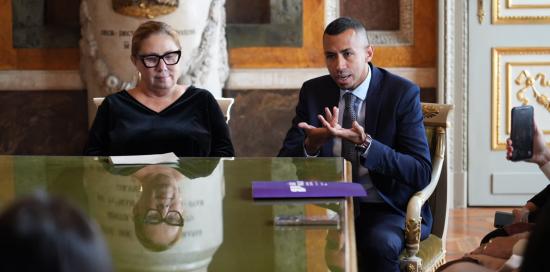 La assessora alle Pari opportunità Rita Bruzzone insieme al consigliere delegato Simohamed Kaabour