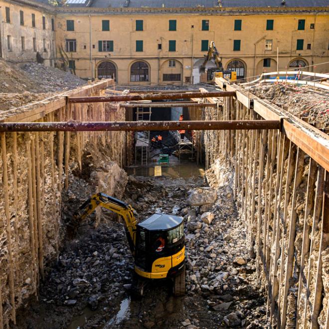 Ex- Caserma Gavoglio cantiere riassetto idrogeologico del Rio Lagaccio
