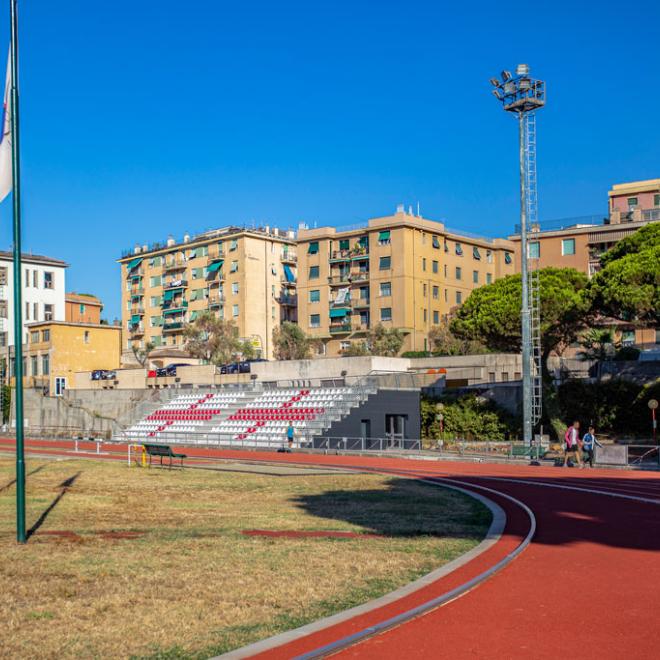 Stadio di Atletica Di Villa Gentile: vista della pista con eliminazione delle barriere barriere architettoniche 