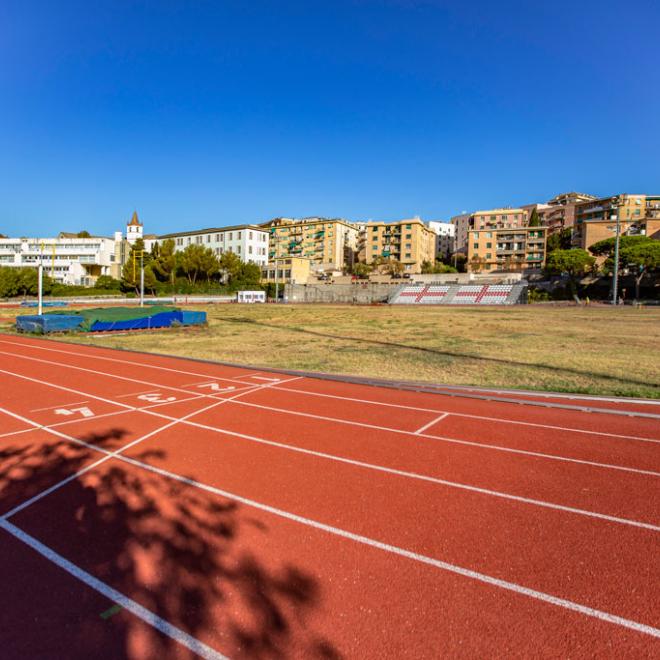 Stadio di Atletica Di Villa Gentile: vista della pista con eliminazione delle barriere barriere architettoniche 