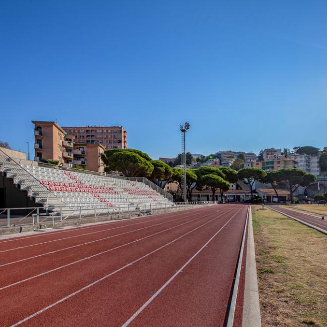 Stadio di Atletica Di Villa Gentile: vista della pista con eliminazione delle barriere barriere architettoniche 