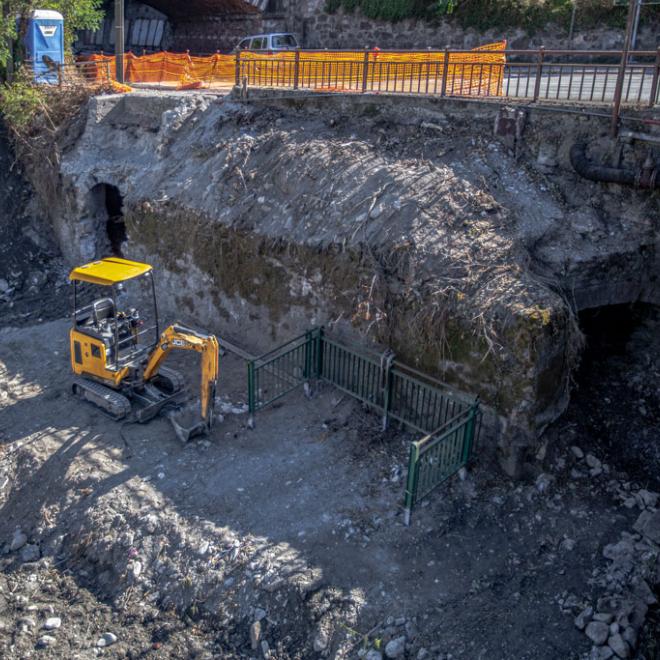 Rio Pozio Serillo, lavori per il completamento della messa in sicurezza idraulica, esterno cantiere