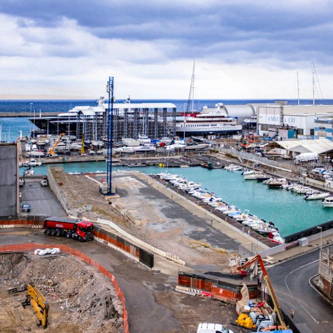 Waterfront di Levante, vista dall'alto cantiere lavori 