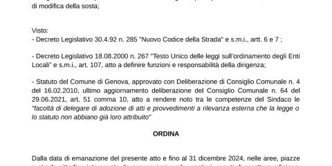 DIREZIONE REGOLAZIONE - ORDINANZA ATTO N. ORM 1 DEL 02/01/2024