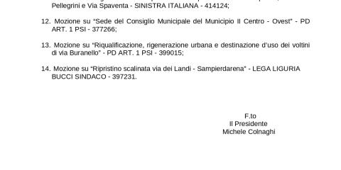 Convocazione Consiglio Municipale