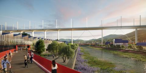 6_ Il Riverfront e la Green Factory (© Renovatio design, courtesy by Metrogramma)