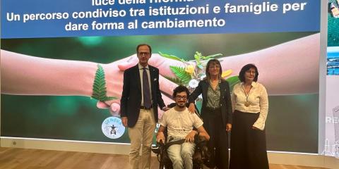 Assessore regionale Massimo Nicolò, Lorenzo Pagnoni, assessora Cristina Lodi, disability manager Cristina Belllingeri