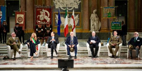 Le Autorità nella Sala del Maggior Consiglio di Palazzo Ducale 
