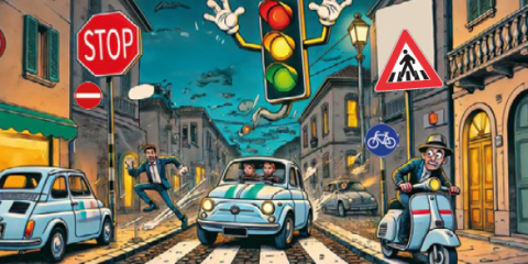 La prima "striscia" del fumetto della Polizia Locale sulla riforma del Codice della Strada
