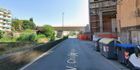 Il tratto di via Chiaravagna che sarà interessato dall'interruzione temporanea della circolazione