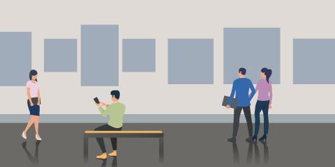 persona al museo