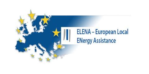 Logo con figura di unione europea e testo european local energy assistance
