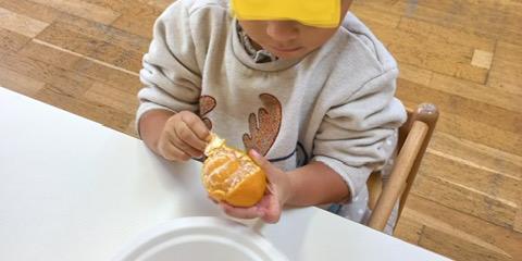 spuntino con un frutto