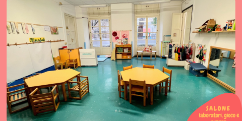 Salone per laboratori, giochi e pranzo