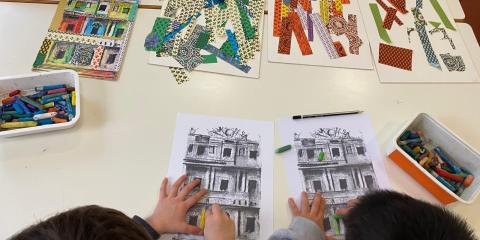 elaborati grafici con tecnica mista