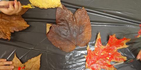  pittura su foglie secche