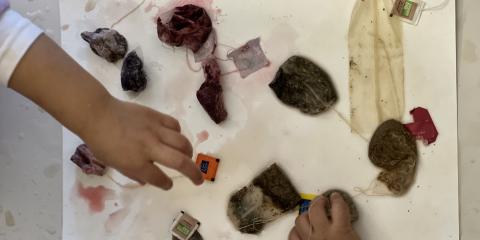 pittura con elementi naturali